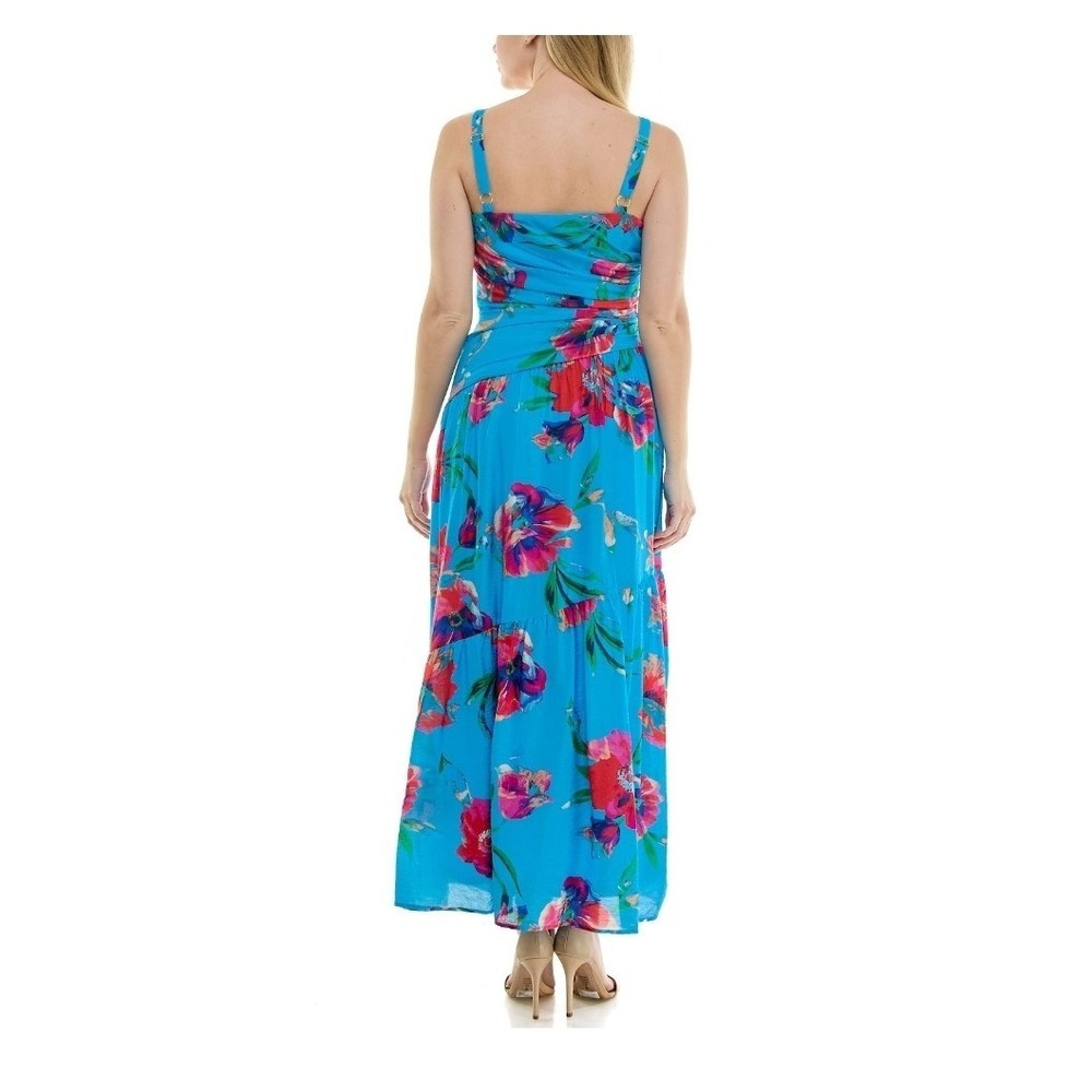 Taylor Asymmetrical Drop‑Waist Maxi Dress Floral Garden Wedding Guest Salsa 12 - Picture 2 of 9